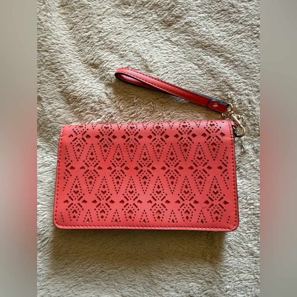 Kohl's Coral Laser-Cut Wallet